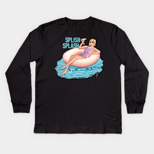 splish splash ur opinion is trash Kids Long Sleeve T-Shirt